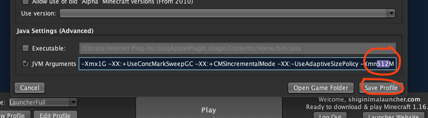 How To Increase Memory For Shiginima Launcher Minecraft To 512M